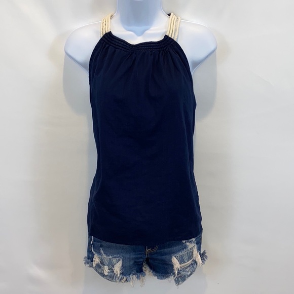 J. Crew boxy cotton summer tank with rope straps in Navy blue size S - Picture 12 of 12